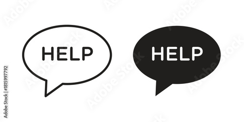 Help icons in different style, sign or symbol, suitable for apps and websites