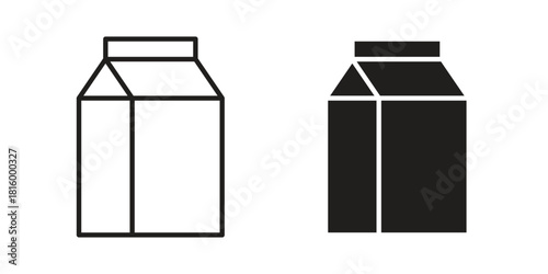 Milk carton icons in different style, sign or symbol, suitable for apps and websites