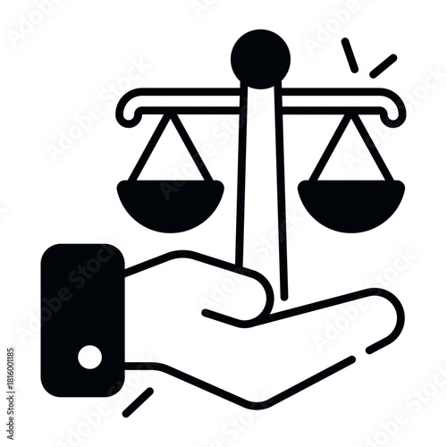 Unique design icon of justice care 