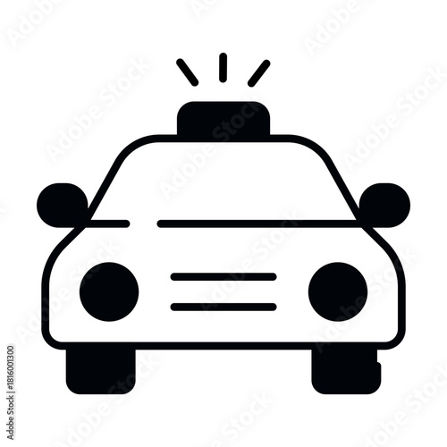 Police car icon in unique design 