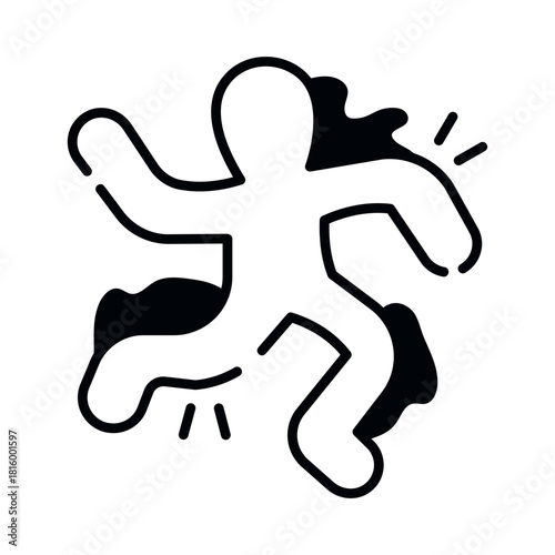 Modern design icon of murder trace