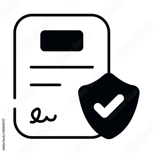 A beautiful design icon of secure contract 