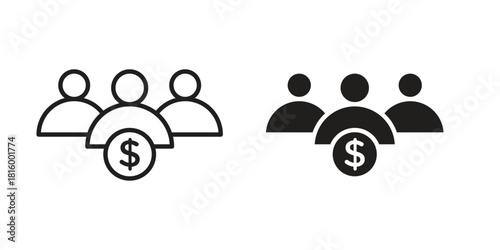 Mutual funds icons in different style, sign or symbol, suitable for apps and websites