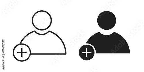 New account icons in different style, sign or symbol, suitable for apps and websites