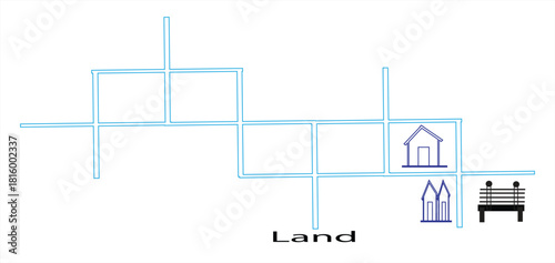 Residential land plot and stylish modern house project featuring creative architectural planning, structural concepts, landscape layouts, and real estate development