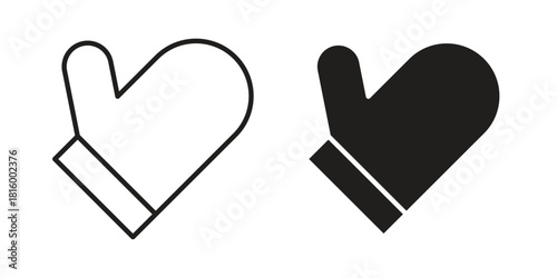 Oven mitt icons in different style, sign or symbol, suitable for apps and websites