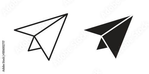 Paper plane icons in different style, sign or symbol, suitable for apps and websites