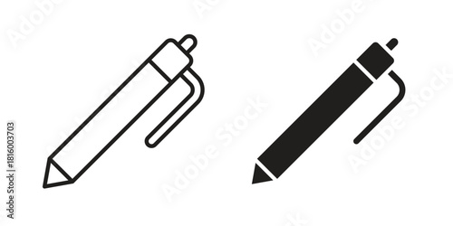 Pen icons in different style, sign or symbol, suitable for apps and websites