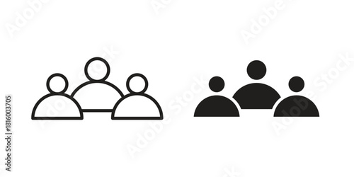 people icons in different style, sign or symbol, suitable for apps and websites