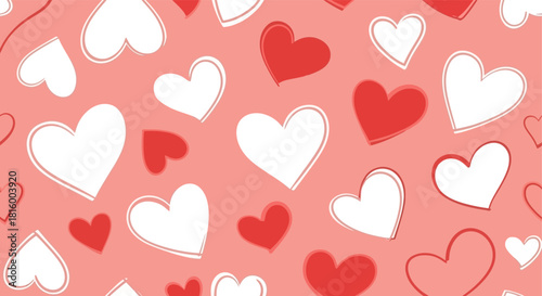 Romantic Heartfelt Delight A Seamless Valentine's Day Hearts Pattern