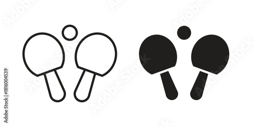 Ping pong icons in different style, sign or symbol, suitable for apps and websites