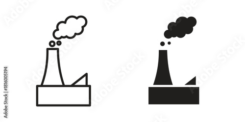 Pollution icons in different style, sign or symbol, suitable for apps and websites