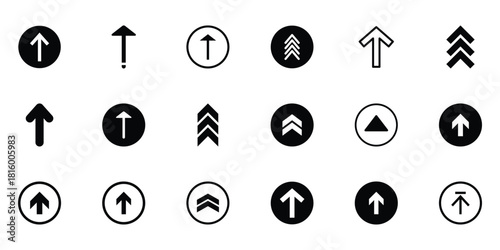 Swipe up icon. Arrow up for social media stories. Set of black swipe up icon. Scroll pictogram. Modern vector isolated on white background.