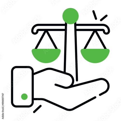 Unique design icon of justice care 