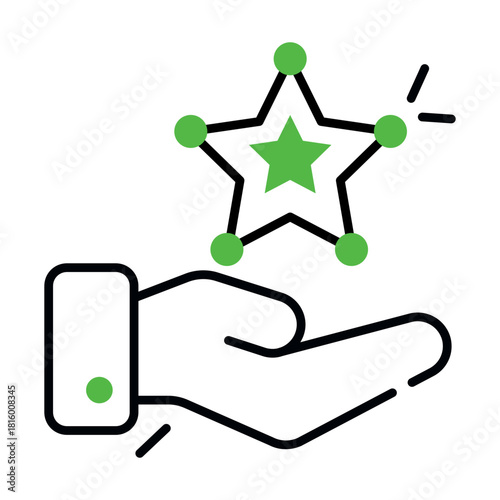 Sheriff badge icon in trendy vector design 