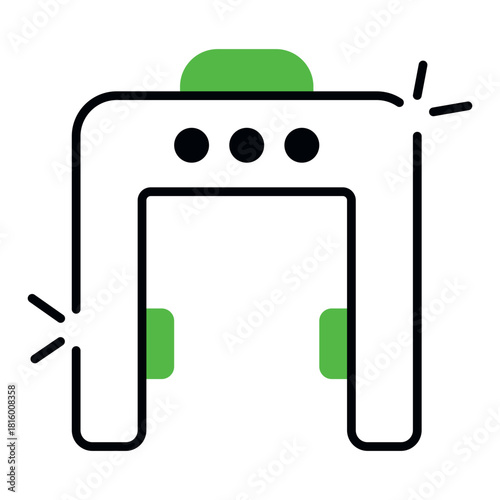 Editable design icon of security checking door