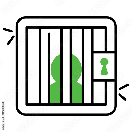 A unique design icon of jail