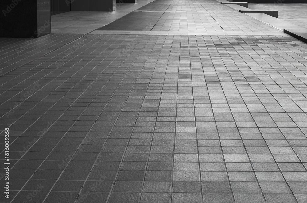 Fototapeta premium Black and white walkway stairs outdoor and background photo