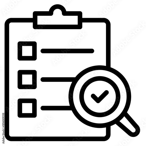 Clean Audit icon in vector illustration financial management, accounting tasks, and business organization. Simple modern line style for apps, reports, and digital dashboards.