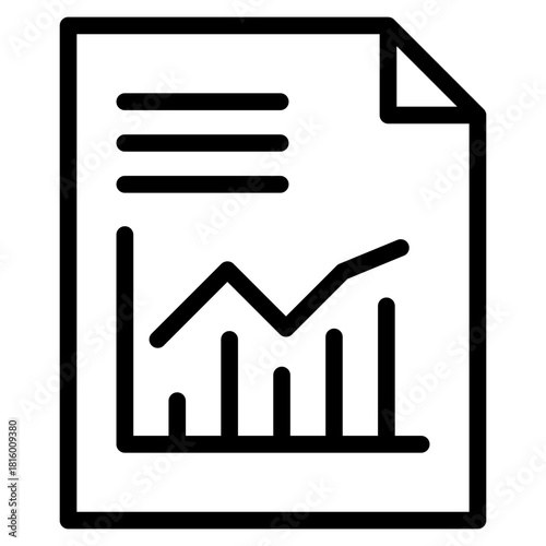 Clean Financial Statement icon in vector illustration financial management, accounting tasks, and business organization. Simple modern line style for apps, reports, and digital dashboards.