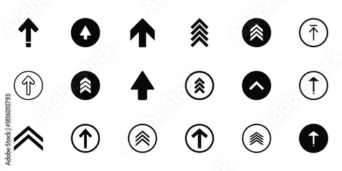 Swipe up icon. Scroll arrow. Drag upwards vector set. Swipe button isolated symbol. Arrow up icon on white background. Vector illustration. EPS 10