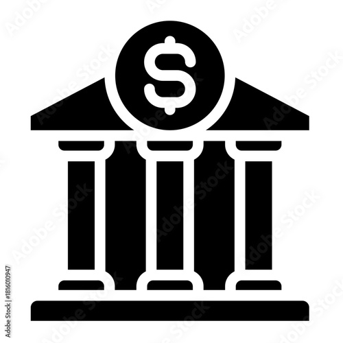 Clean Deposit icon glyph in vector illustration financial management, accounting tasks, and business organization. Simple modern line style for apps, reports, and digital dashboards.