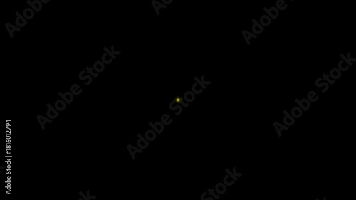Single Yellow Four-Point Star Pop Up Animation (4K, Magical Element Overlay, Simple Cartoon Sparkle)