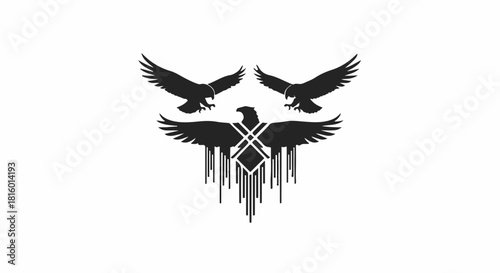 Bold eagle emblem with wings spread, symbolizing power and freedom
