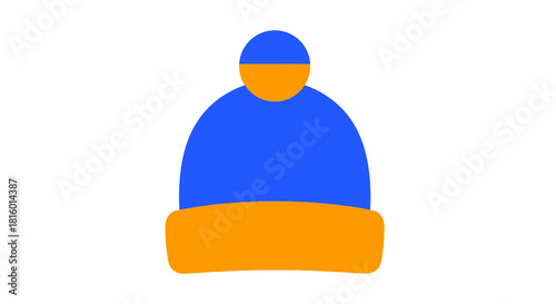Simple Flat Style Beanie Winter Hat Headwear Fashion Illustration