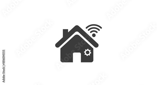 Simple Minimalist Smart Home Automation Technology Icon Element Design