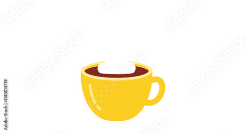 Simple Flat Style Coffee with Cream Illustration Design Element