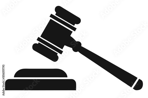judge hammer silhouette vector judge gavel icon