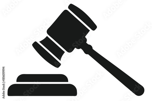 judge hammer silhouette vector judge gavel icon