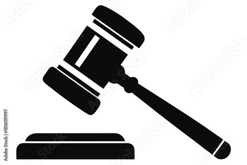 judge hammer silhouette vector judge gavel icon