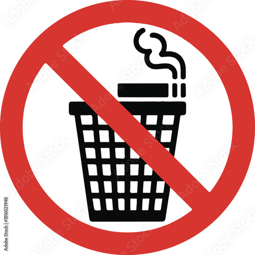 Do not throw cigarette butts in trash can sign