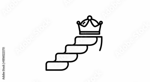 Steps leading to a crown symbolize ambition and achieving royalty