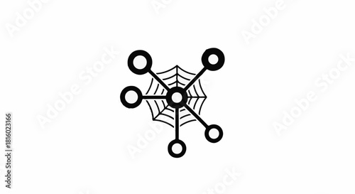 Abstract network of connected nodes and lines representing data or relationships