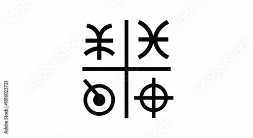 Mysterious symbols arranged in a grid, suggesting ancient wisdom or a secret code.