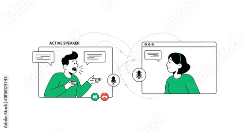 Virtual meeting illustration showcasing seamless communication and connectivity experience