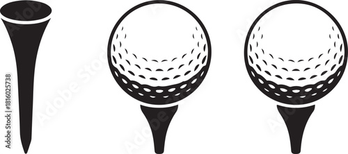 Golf ball with tee in different variations