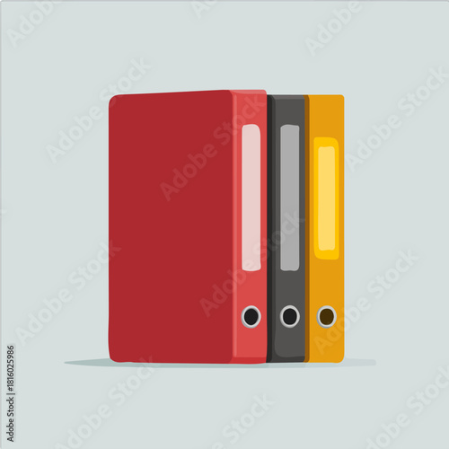 A_Simple_flat_2D_icon_of_a_binder_isolated_on_a_white_simple illustration with EPS format design, simple flat 2D icon, minimalist design, clipart