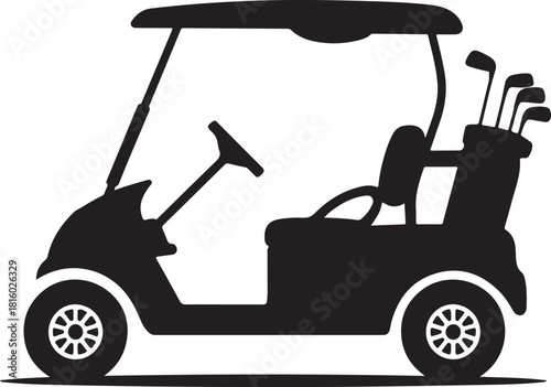 Golf Cart with Clubs