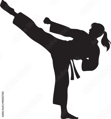 Karate fighter woman