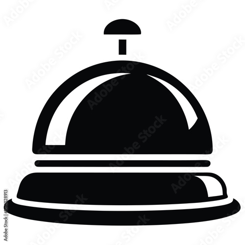 hotel bell black and white silhouette on white background