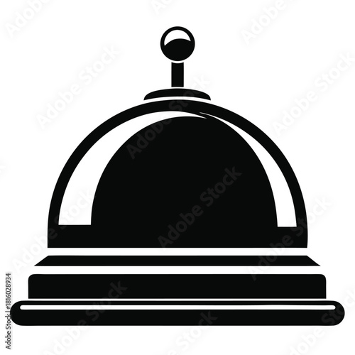 hotel bell black and white silhouette on white background