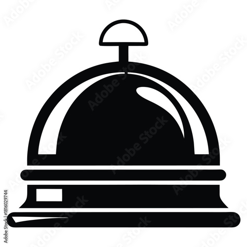 hotel bell black and white silhouette on white background
