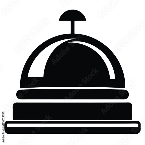 hotel bell black and white silhouette on white background