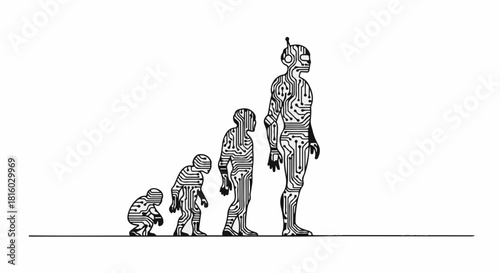 Evolution of humanity towards advanced technology and artificial intelligence