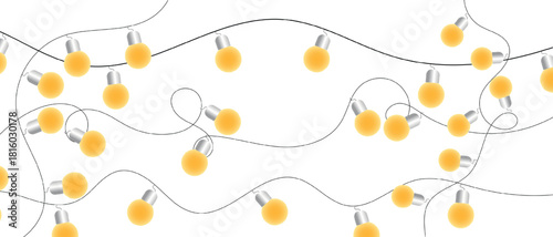 String of yellow light bulbs decoration for background