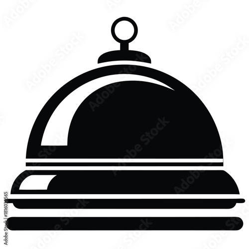hotel bell black and white silhouette on white background